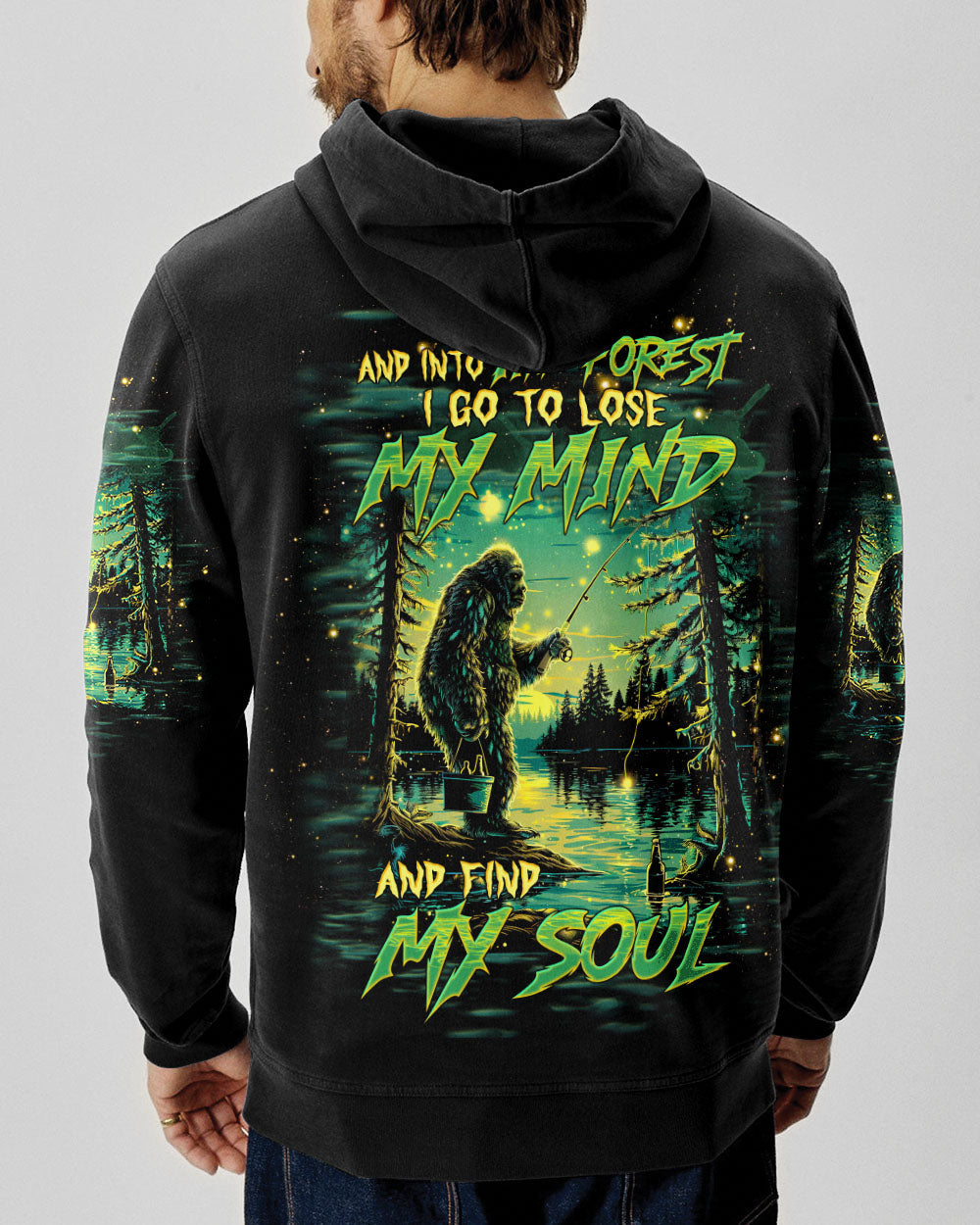 AND INTO THE FOREST I GO BIGFOOT FISHING ALL OVER PRINT   - TLTW0703254