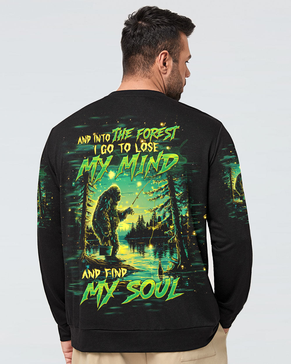 AND INTO THE FOREST I GO BIGFOOT FISHING ALL OVER PRINT   - TLTW0703254