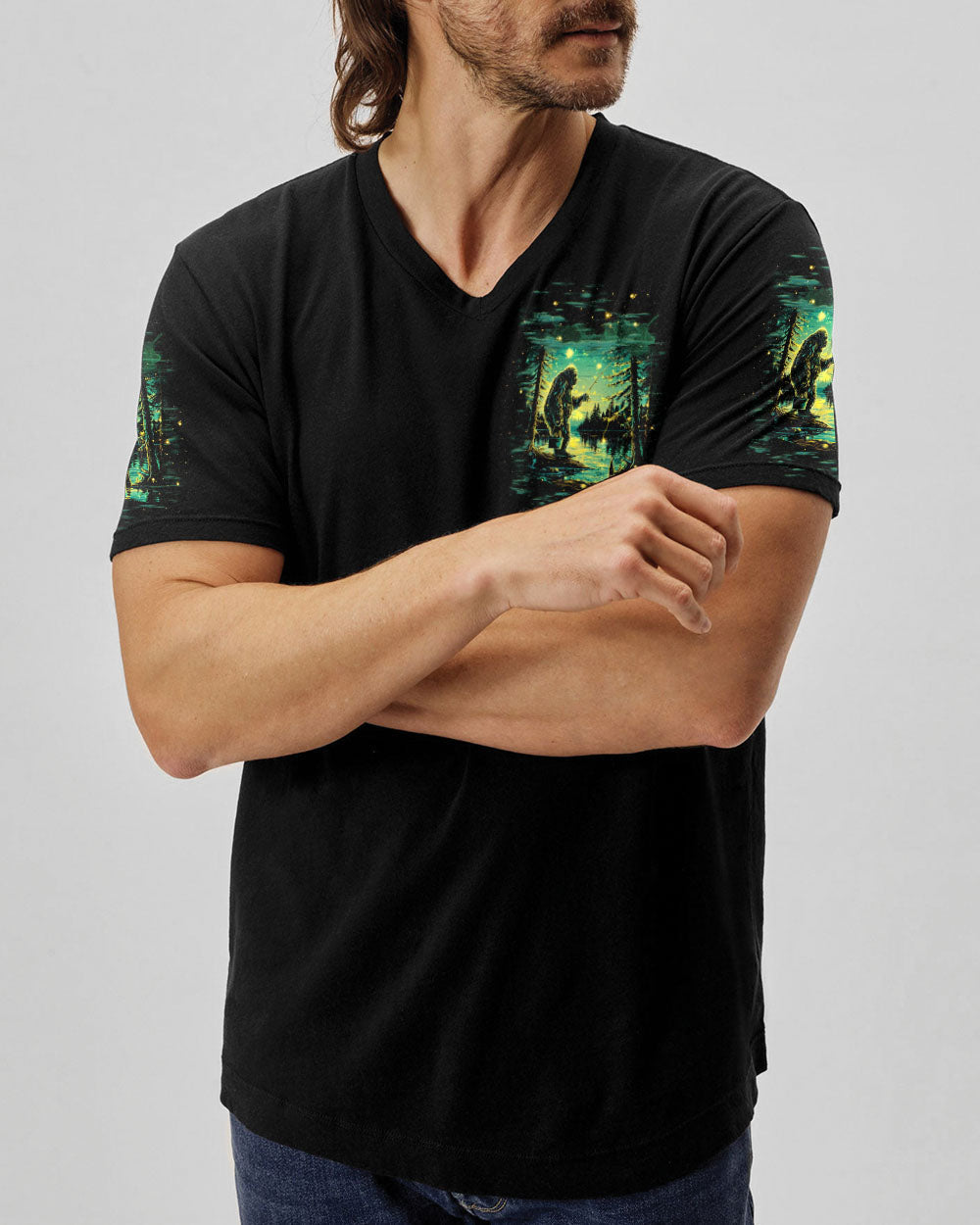 AND INTO THE FOREST I GO BIGFOOT FISHING ALL OVER PRINT   - TLTW0703254