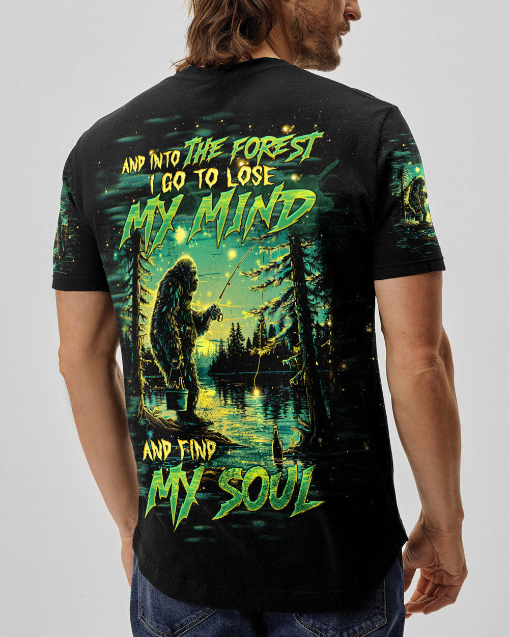 AND INTO THE FOREST I GO BIGFOOT FISHING ALL OVER PRINT   - TLTW0703254