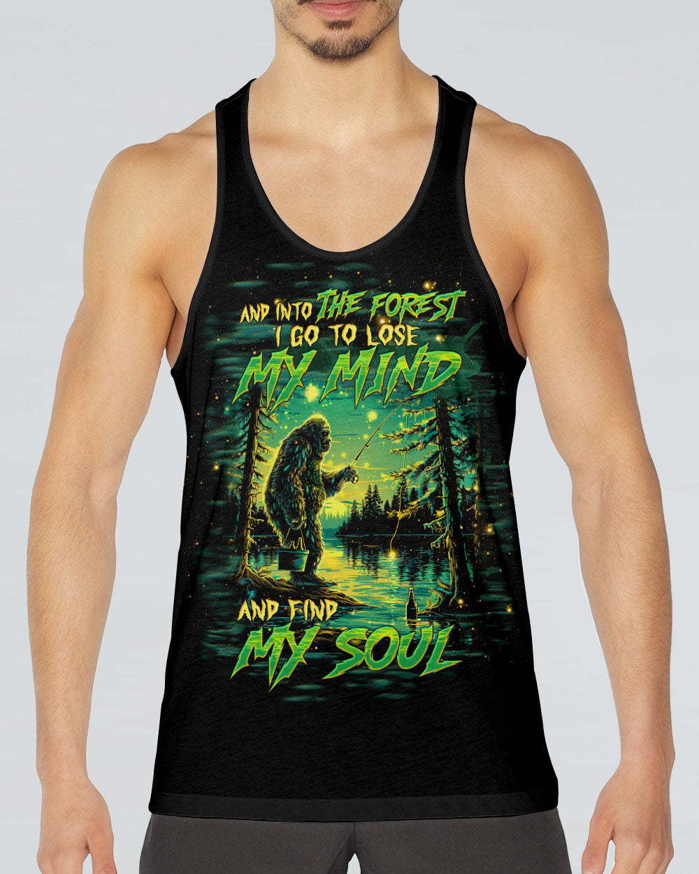 AND INTO THE FOREST I GO BIGFOOT FISHING ALL OVER PRINT   - TLTW0703254