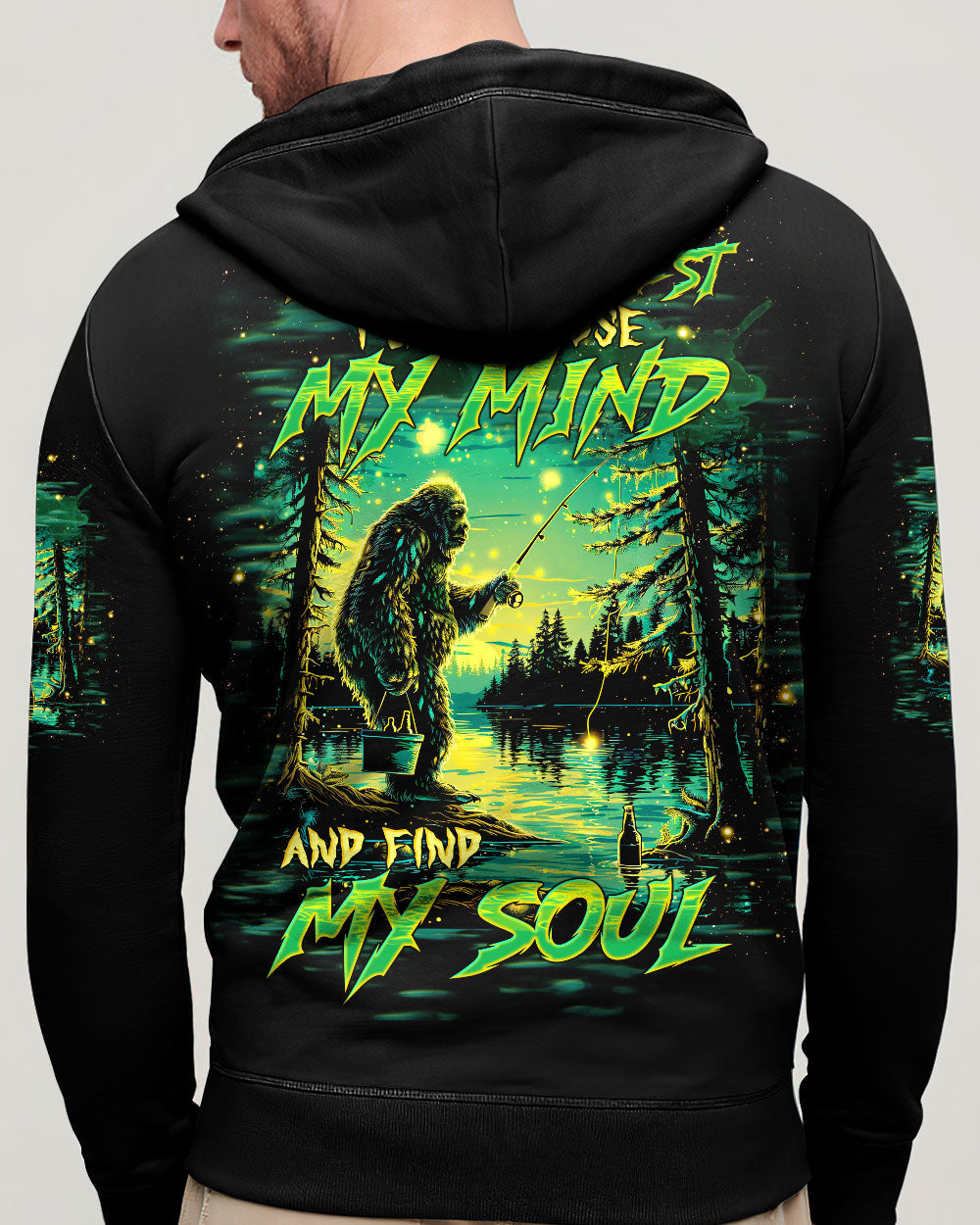 AND INTO THE FOREST I GO BIGFOOT FISHING ALL OVER PRINT   - TLTW0703254