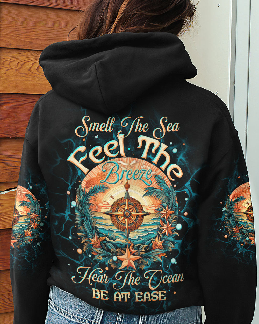 SMELL THE SEA FEEL THE BREEZE COMPASS ALL OVER PRINT - TLTW1506232