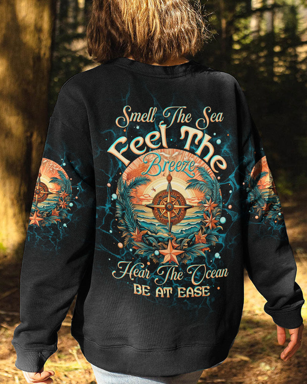 SMELL THE SEA FEEL THE BREEZE COMPASS ALL OVER PRINT - TLTW1506232