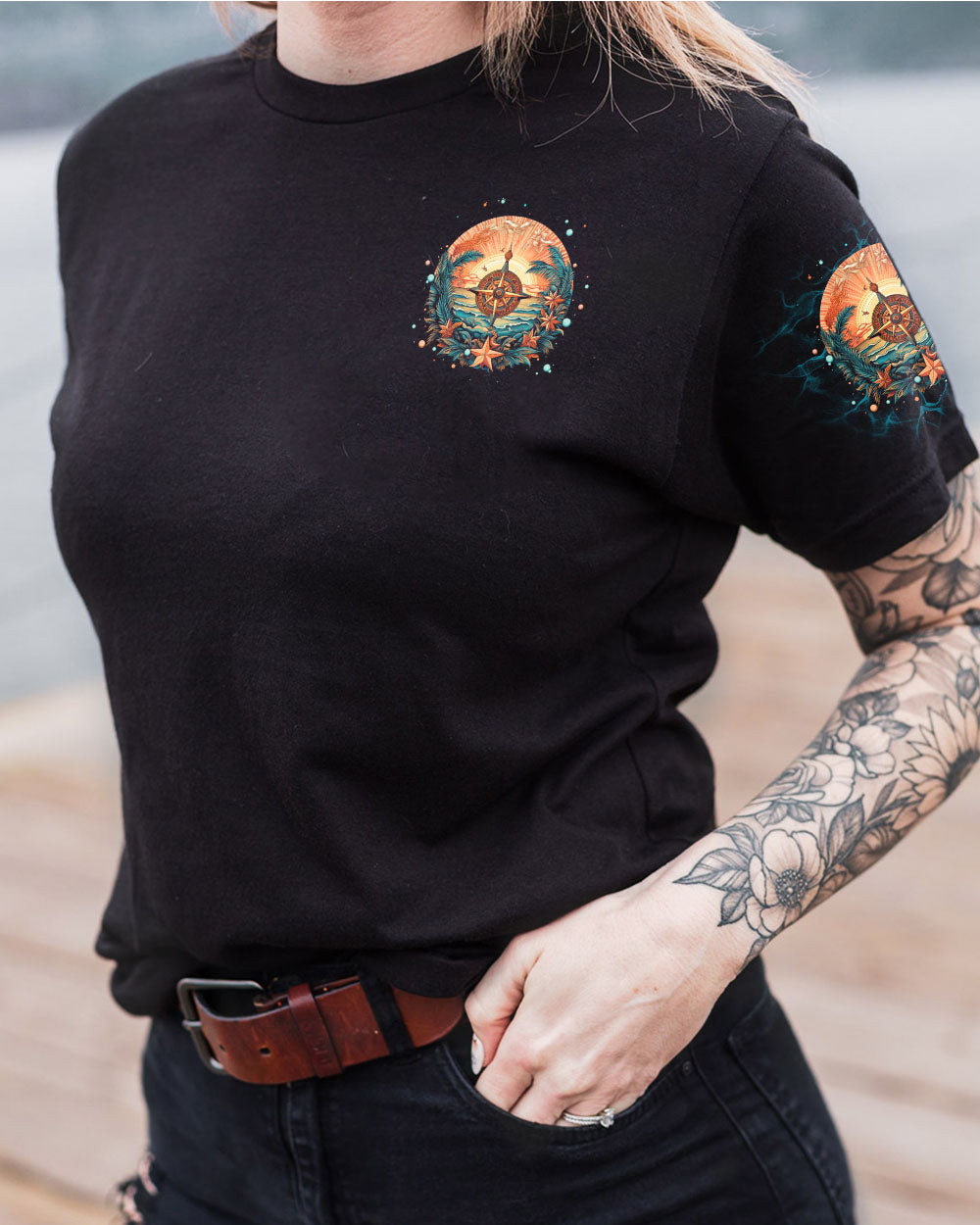 SMELL THE SEA FEEL THE BREEZE COMPASS ALL OVER PRINT - TLTW1506232