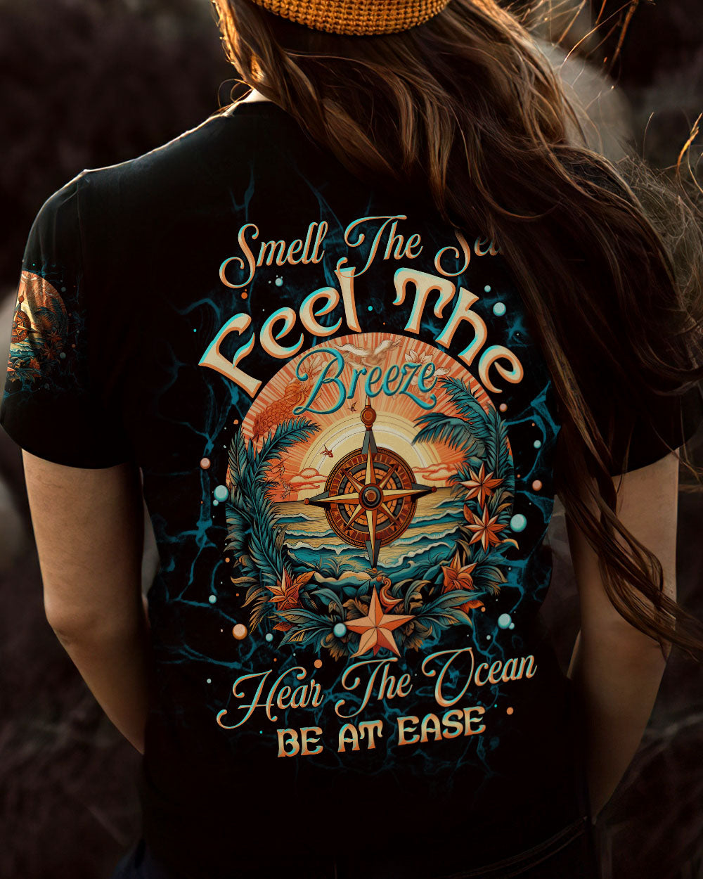 SMELL THE SEA FEEL THE BREEZE COMPASS ALL OVER PRINT - TLTW1506232