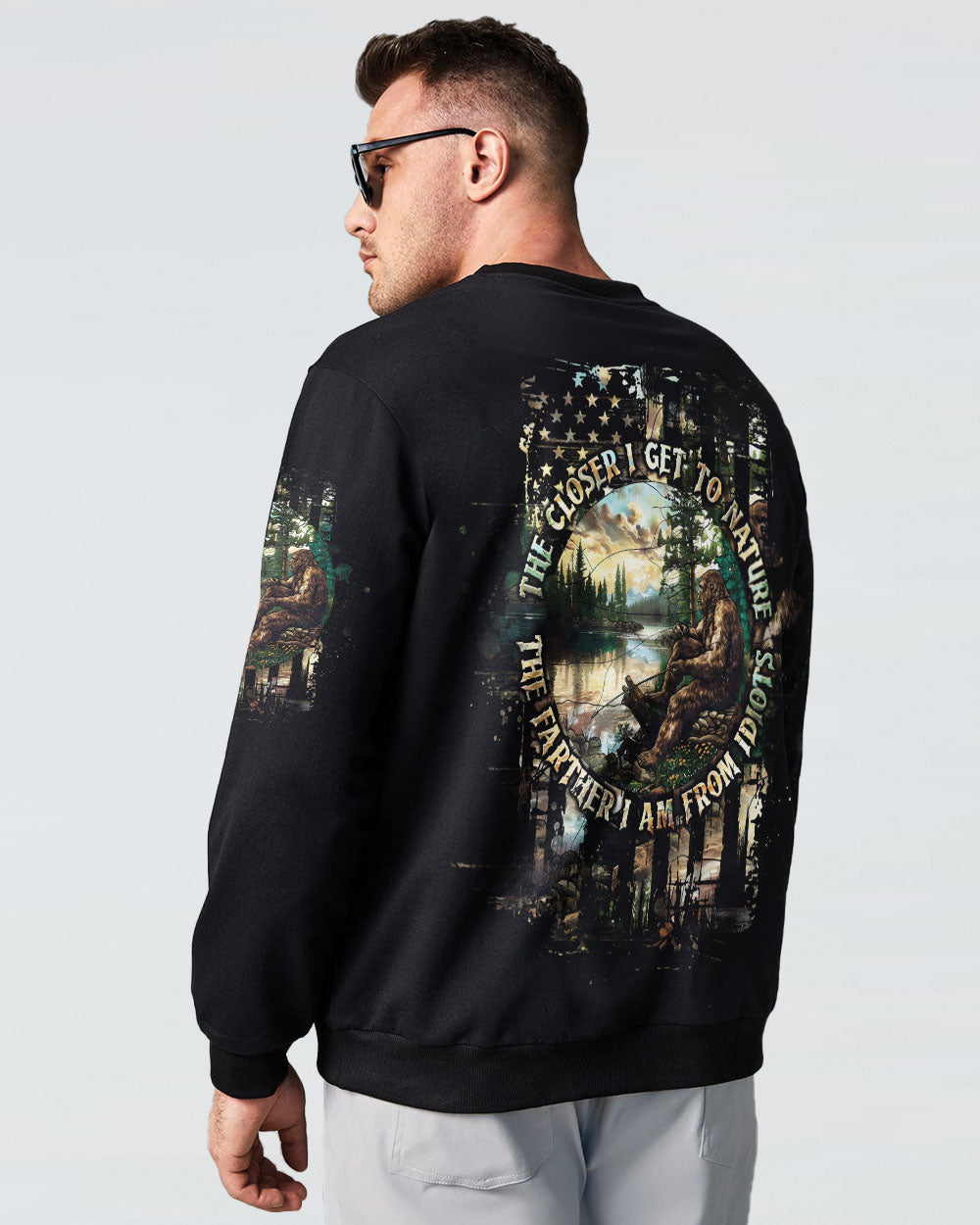 THE CLOSER I GET TO NATURE BIGFOOT FISHING ALL OVER PRINT - TLTW1609242