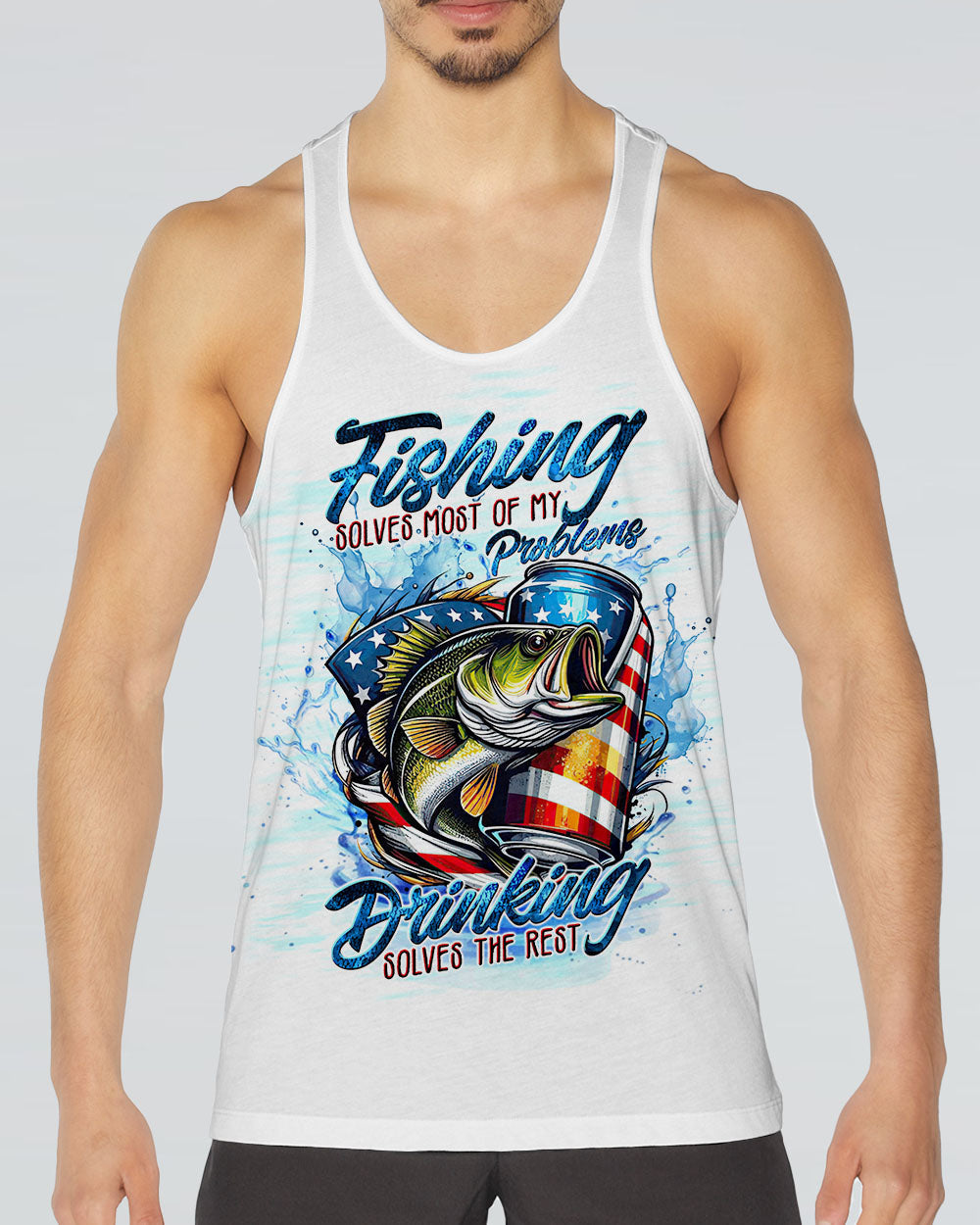 FISHING SOLVES MOST OF MY PROBLEMS ALL OVER PRINT - TLTW1709245