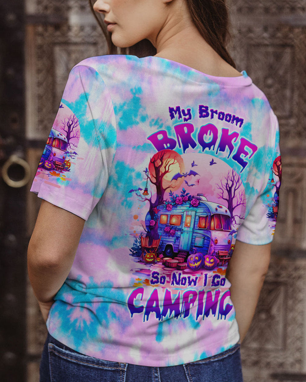 MY BROOM BROKE SO NOW HALLOWEEN CAMPING ALL OVER PRINT - TLTW1808232