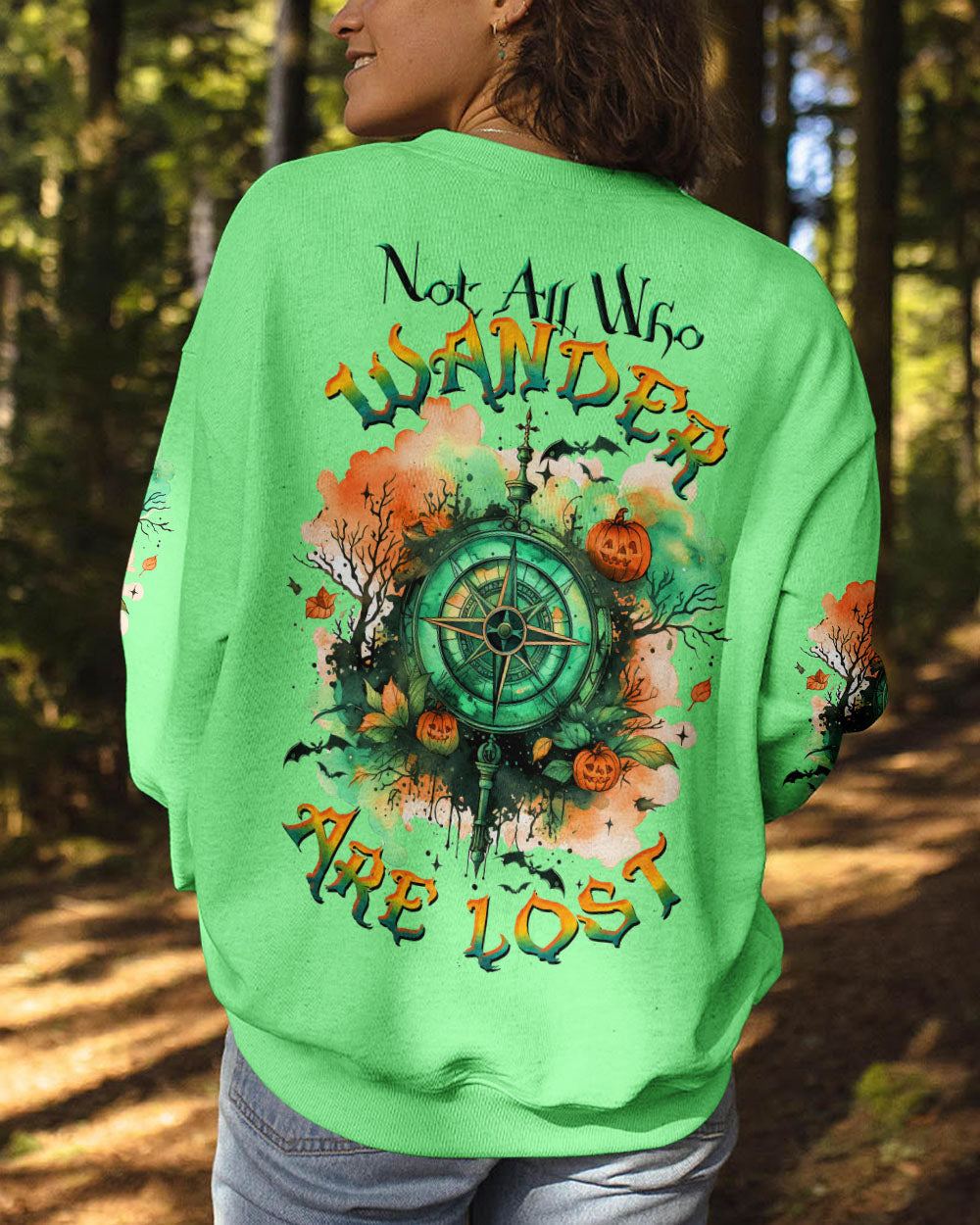 NOT ALL WHO WANDER ARE LOST COMPASS HALLOWEEN ALL OVER PRINT - TLTW2108232
