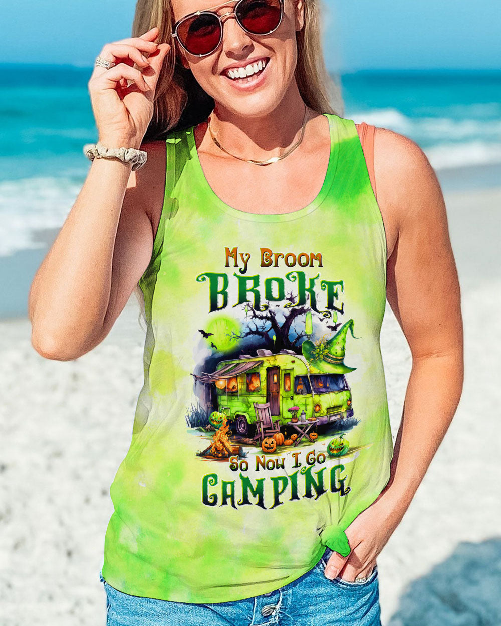 MY BROOM BROKE SO NOW HALLOWEEN CAMPING ALL OVER PRINT - TLTW2408233