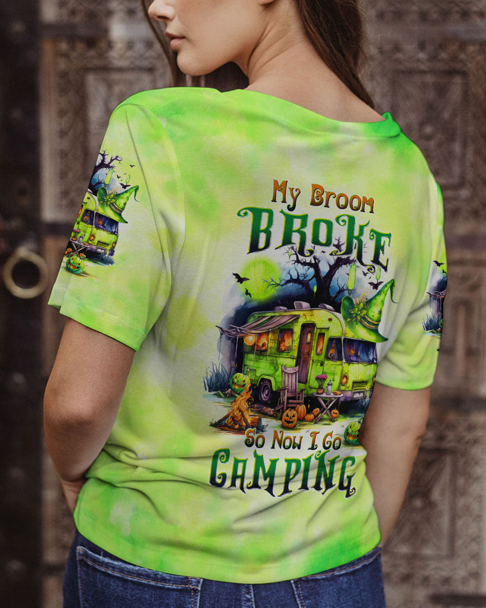 MY BROOM BROKE SO NOW HALLOWEEN CAMPING ALL OVER PRINT - TLTW2408233