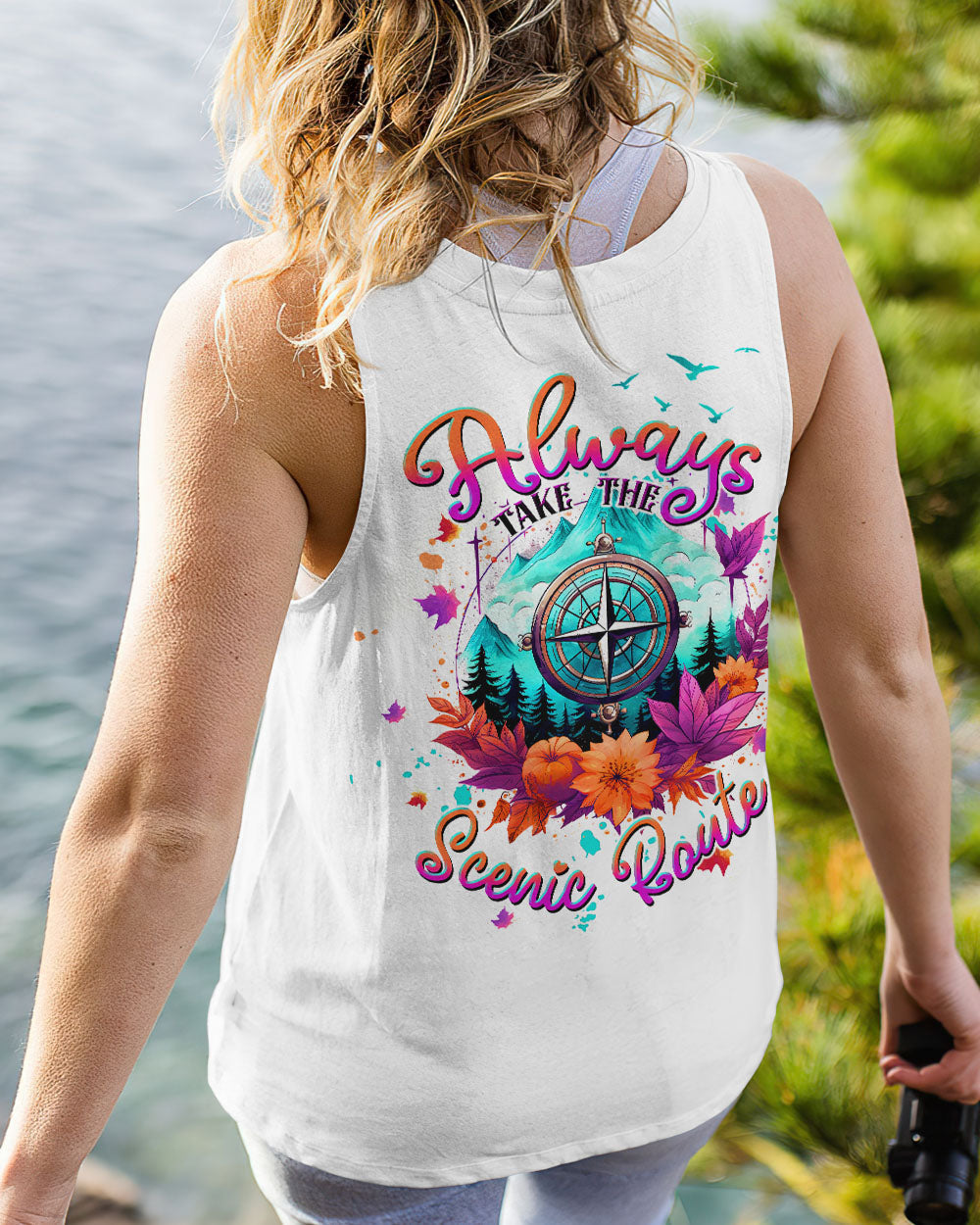 ALWAYS TAKE THE SCENIC ROUTE COMPASS ALL OVER PRINT - TLTW2507234