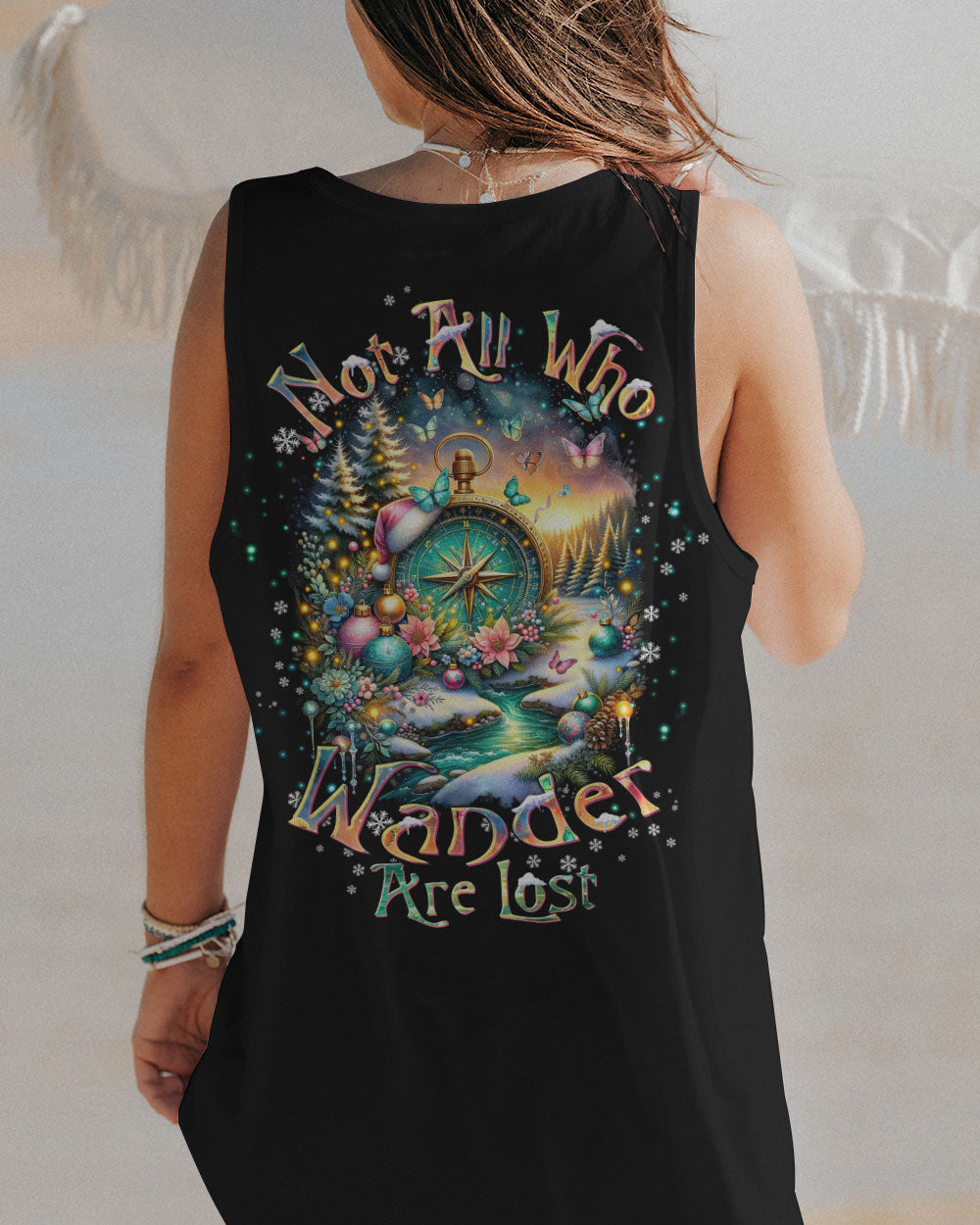 NOT ALL WHO WANDER ARE LOST COMPASS CHRISTMAS ALL OVER PRINT - TLTW2610233