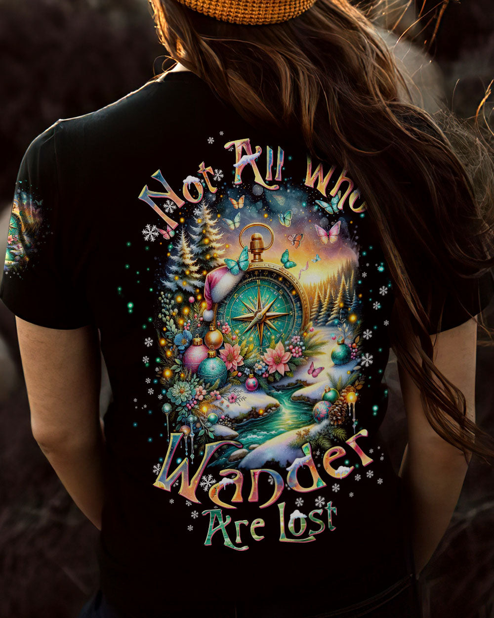 NOT ALL WHO WANDER ARE LOST COMPASS CHRISTMAS ALL OVER PRINT - TLTW2610233