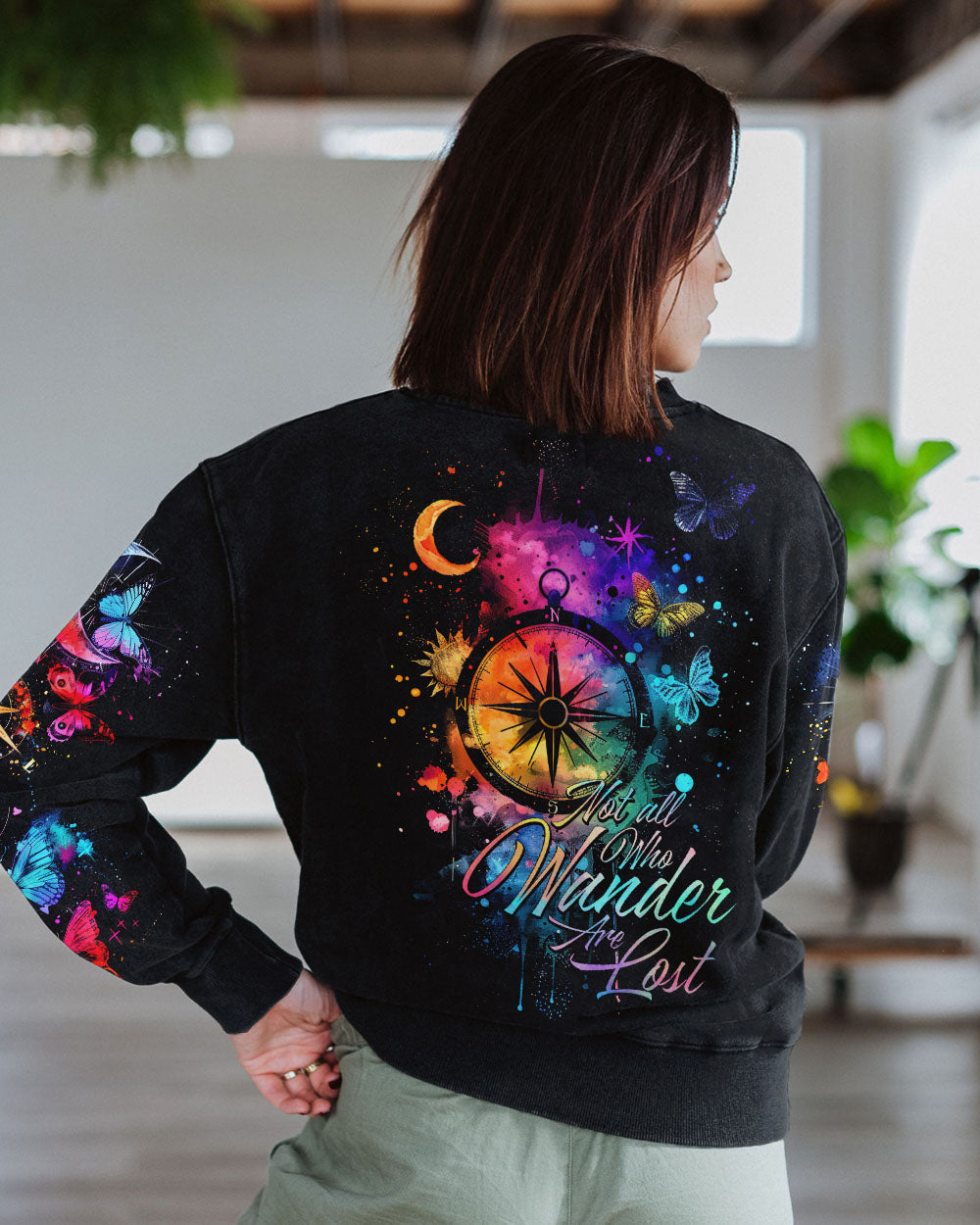 NOT ALL WHO WANDER ARE LOST COMPASS ALL OVER PRINT - TY0403242
