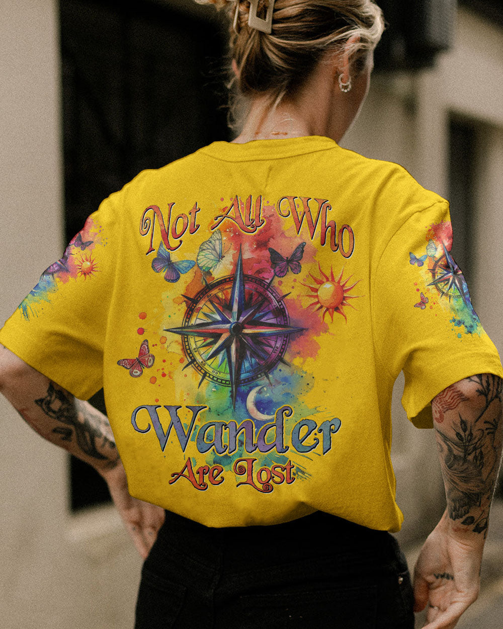 NOT ALL WHO WANDER ARE LOST COMPASS ALL OVER PRINT - TYHI0803241