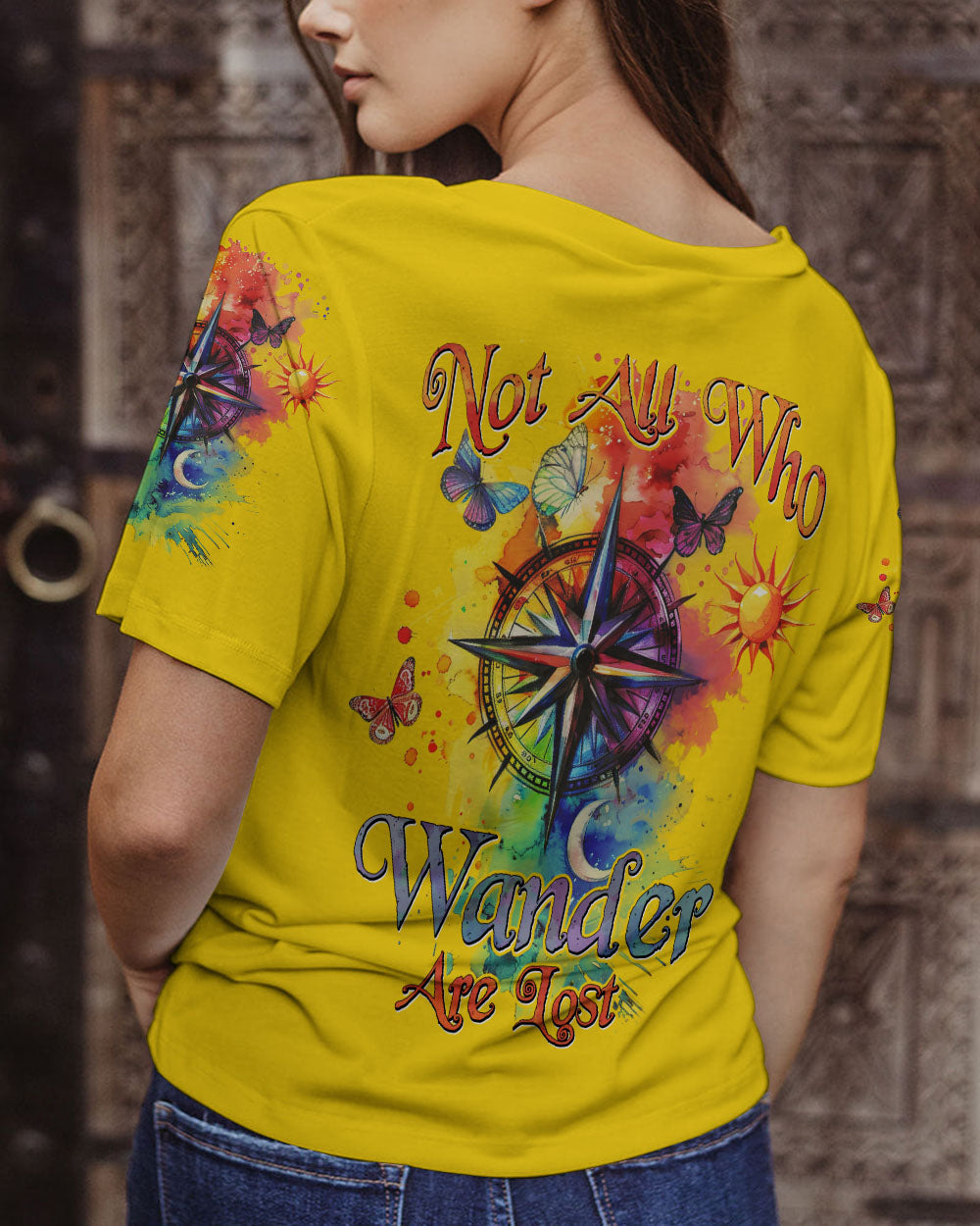 NOT ALL WHO WANDER ARE LOST COMPASS ALL OVER PRINT - TYHI0803241