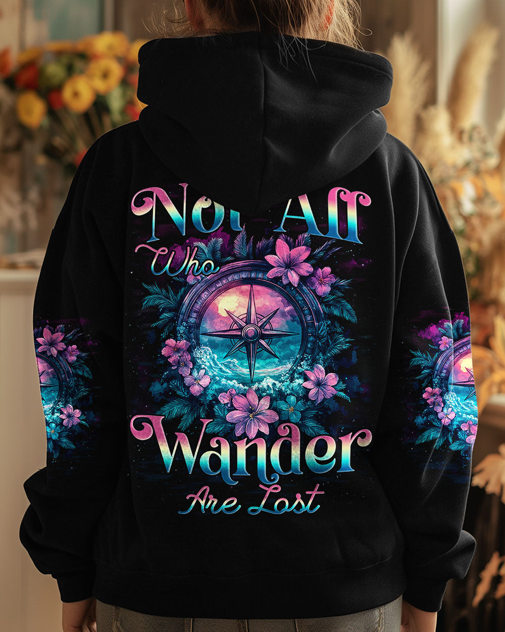 NOT ALL WHO WANDER ARE LOST COMPASS ALL OVER PRINT - TYQY0212242