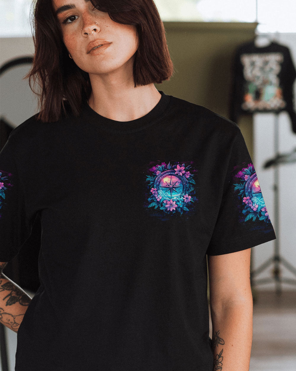 NOT ALL WHO WANDER ARE LOST COMPASS ALL OVER PRINT - TYQY0212242