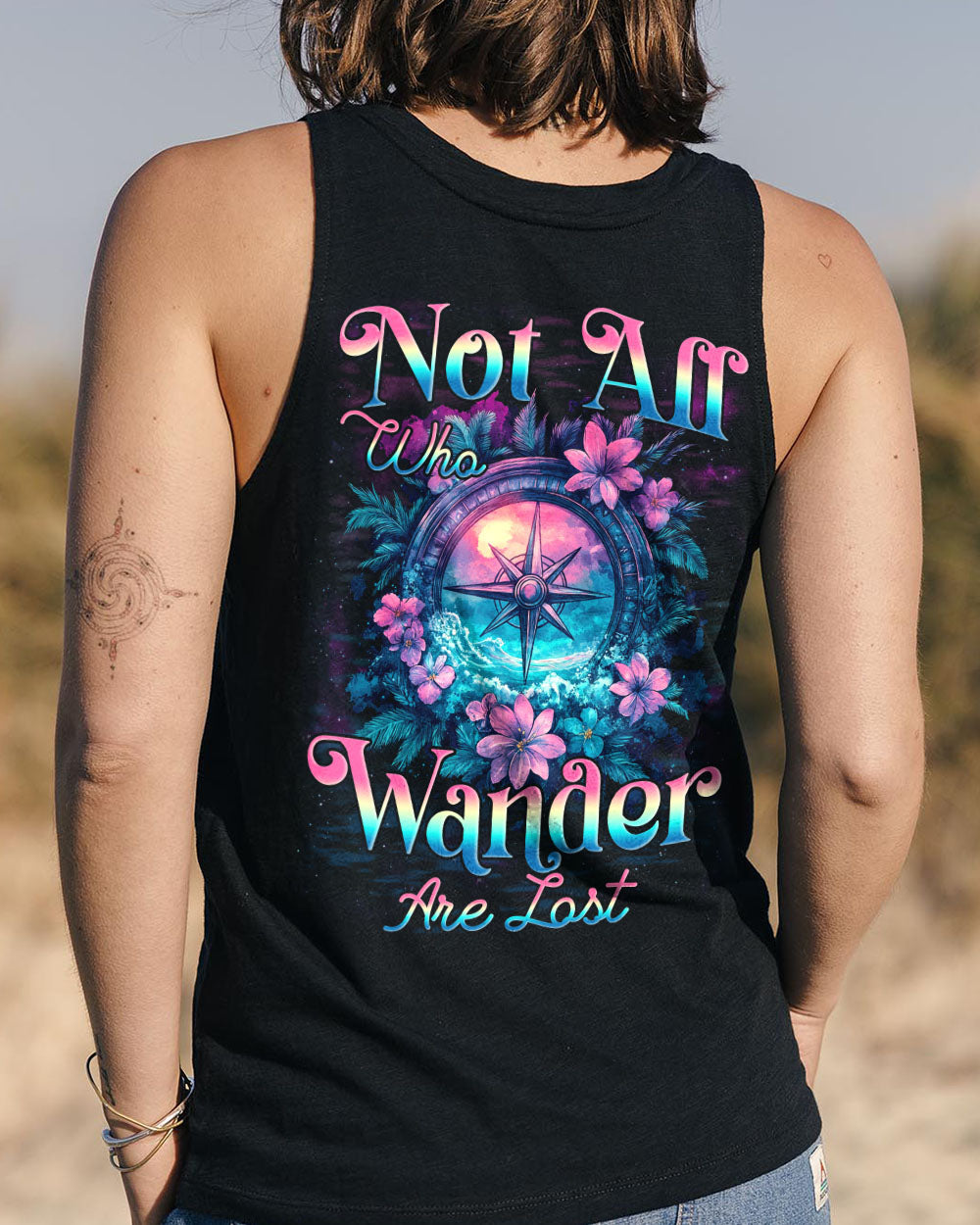 NOT ALL WHO WANDER ARE LOST COMPASS ALL OVER PRINT - TYQY0212242