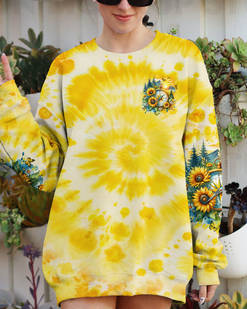 BE THE SUNSHINE COMPASS TIE DYE ALL OVER PRINT - TYQY1901243