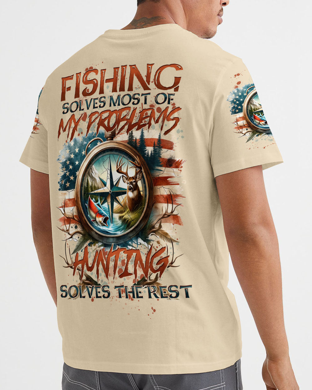 FISHING SOLVES MOST OF MY PROBLEMS ALL OVER PRINT - TYTD0205245