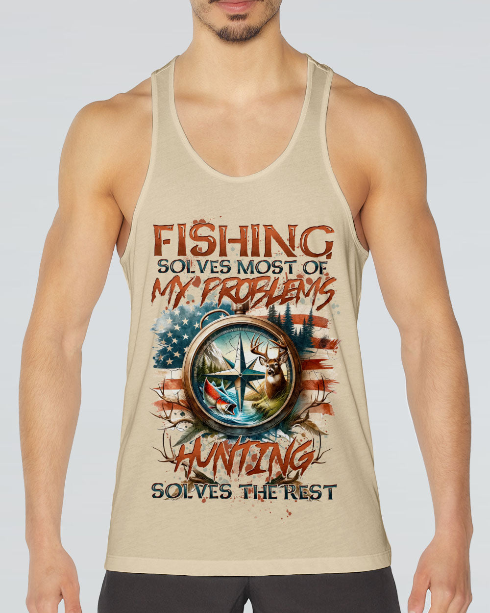 FISHING SOLVES MOST OF MY PROBLEMS ALL OVER PRINT - TYTD0205245