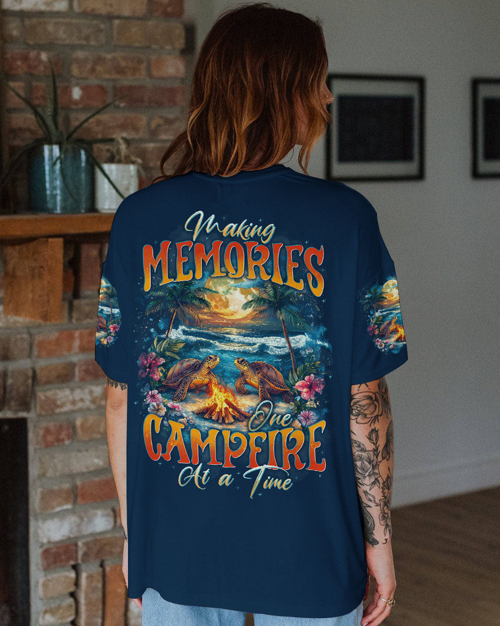 MAKING MEMORIES ONE CAMPFIRE AT A TIME TURTLE ALL OVER PRINT - TYTD0712243