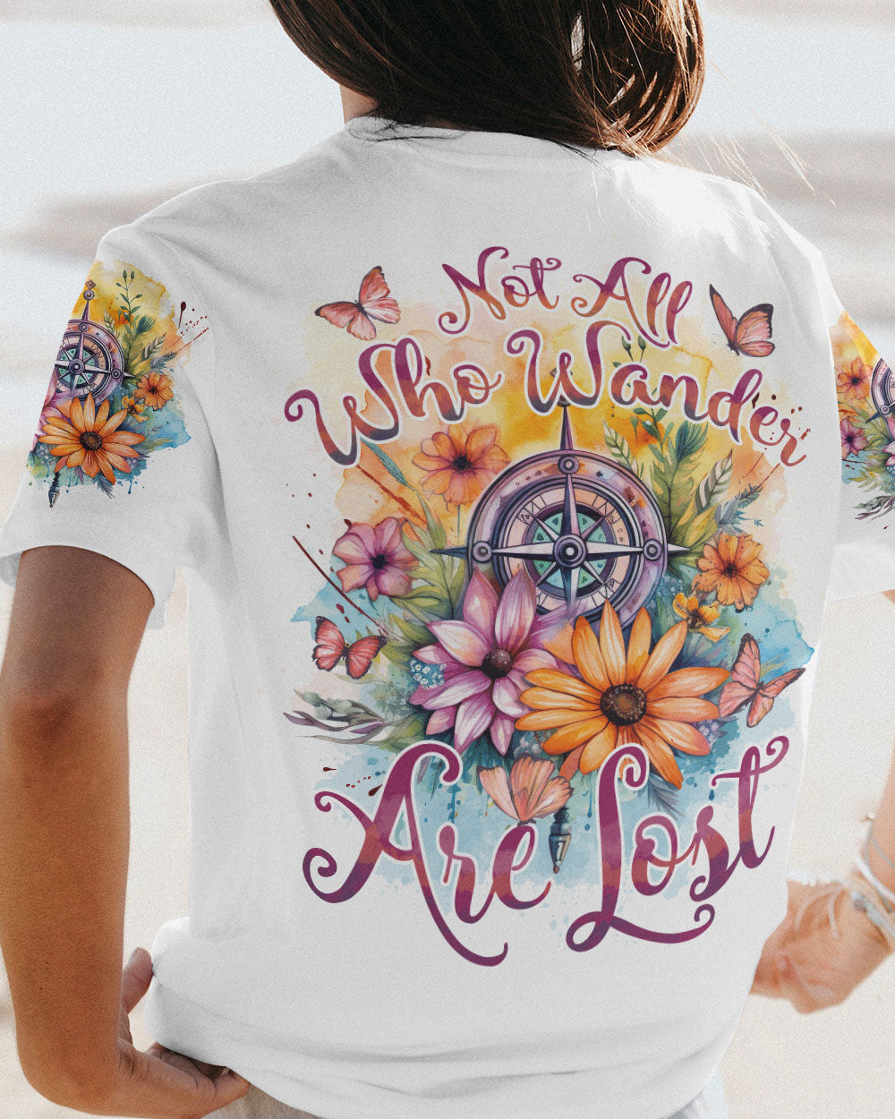NOT ALL WHO WANDER ARE LOST COMPASS ALL OVER PRINT - TYTD0808232