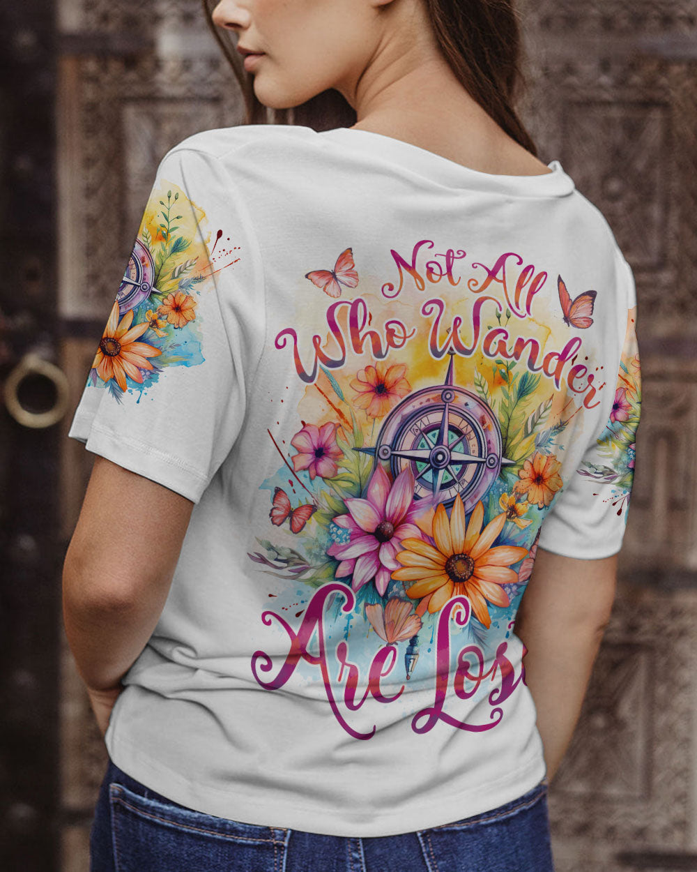 NOT ALL WHO WANDER ARE LOST COMPASS ALL OVER PRINT - TYTD0808232