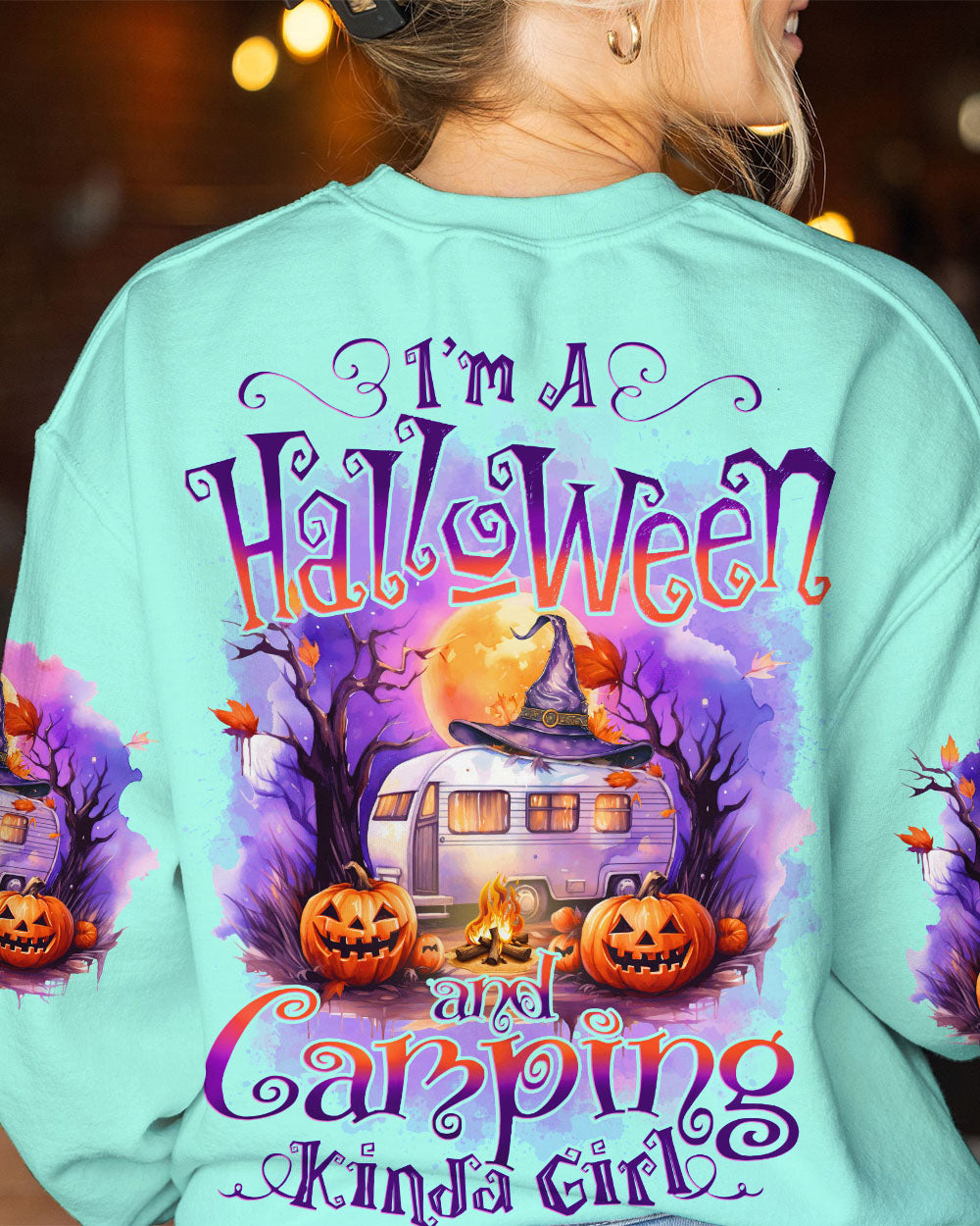 KINDA GIRL HALLOWEEN CAMPING ALL OVER PRINT - TYTD1408232