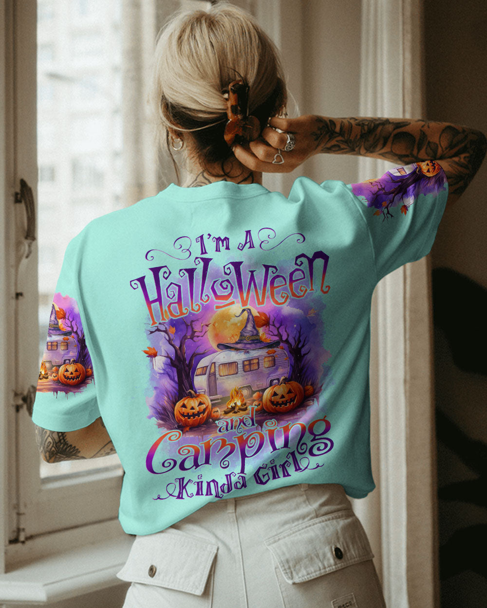KINDA GIRL HALLOWEEN CAMPING ALL OVER PRINT - TYTD1408232