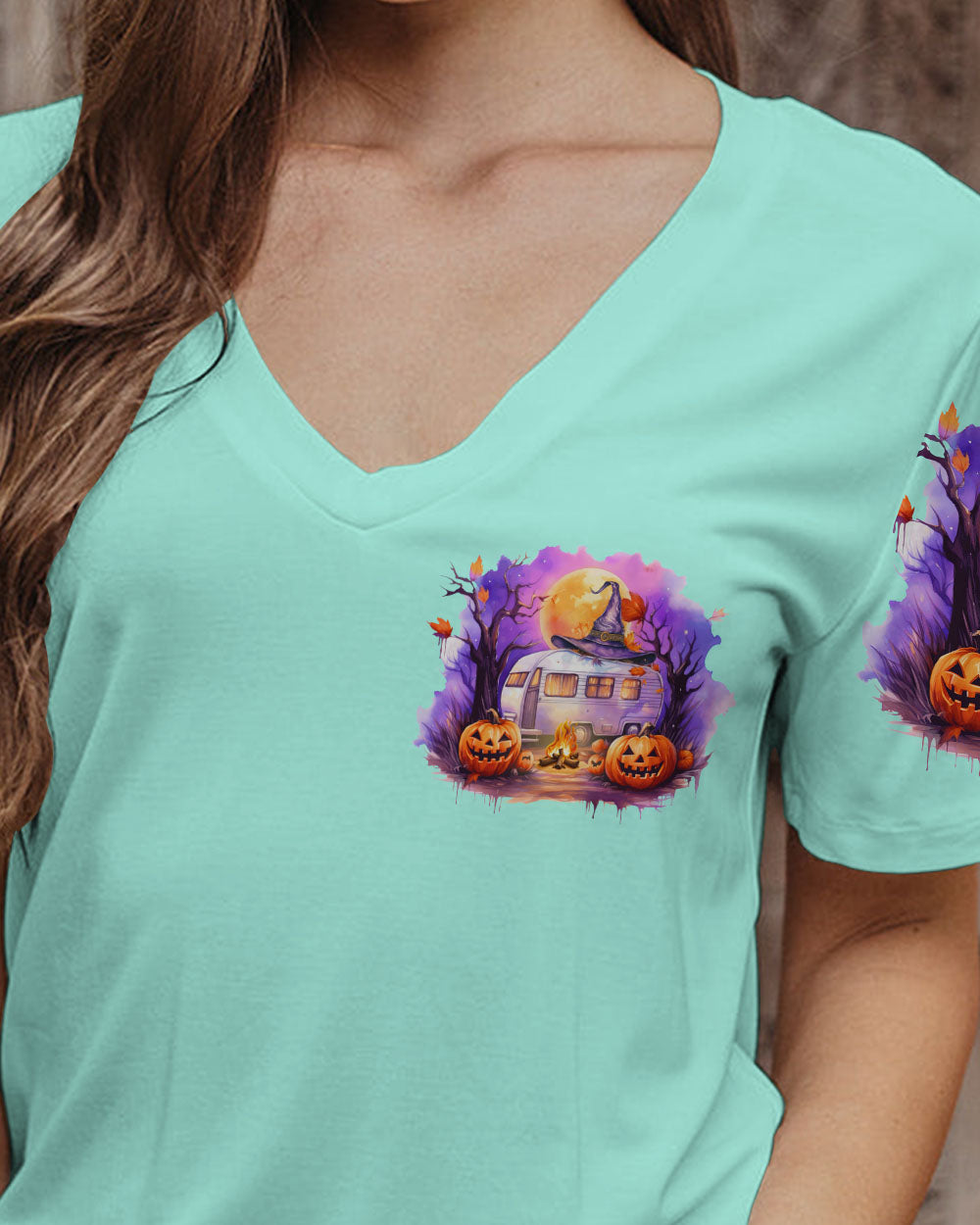 KINDA GIRL HALLOWEEN CAMPING ALL OVER PRINT - TYTD1408232