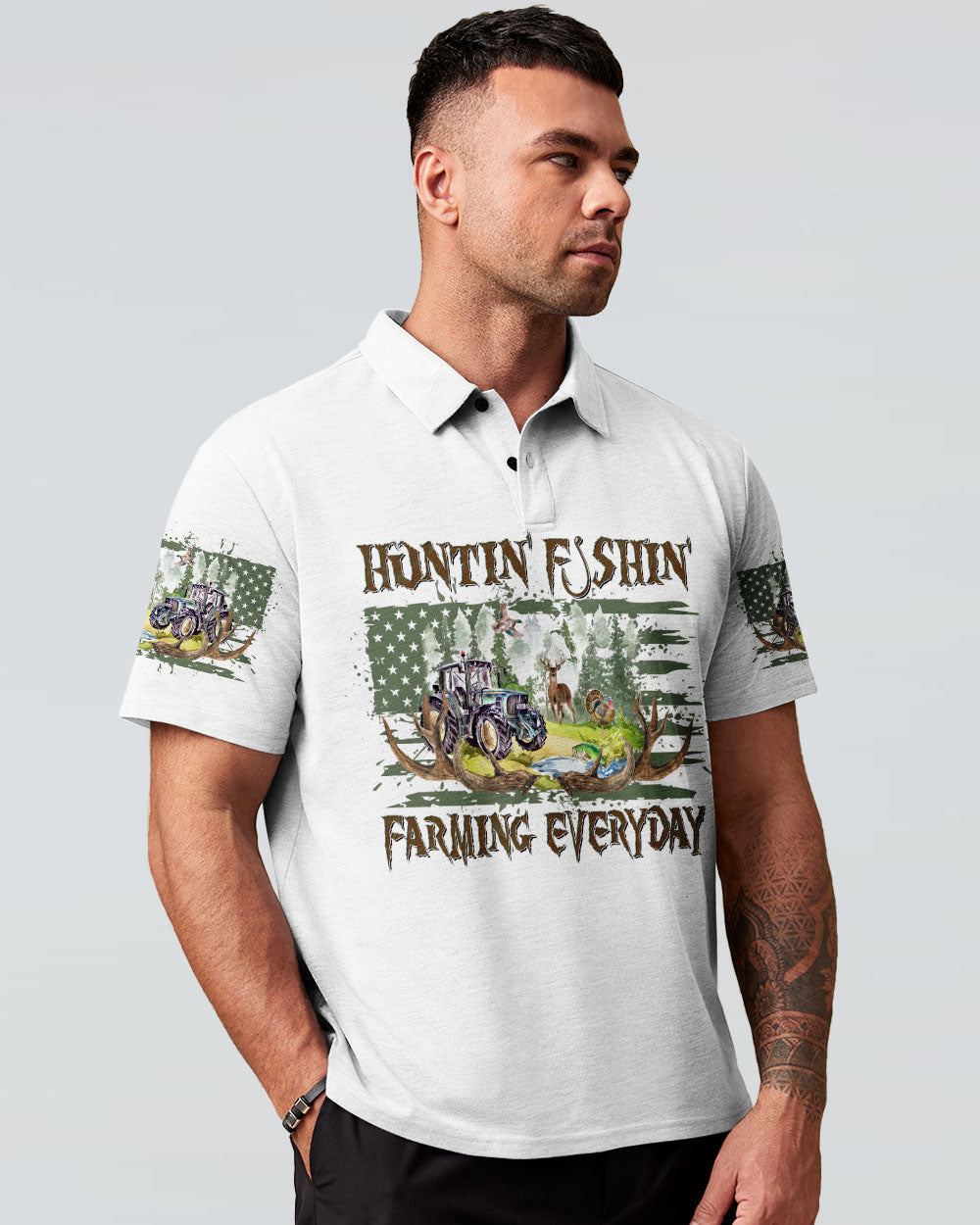 HUNTING FISHING FARMING EVERYDAY ALL OVER PRINT - YHDU0607231