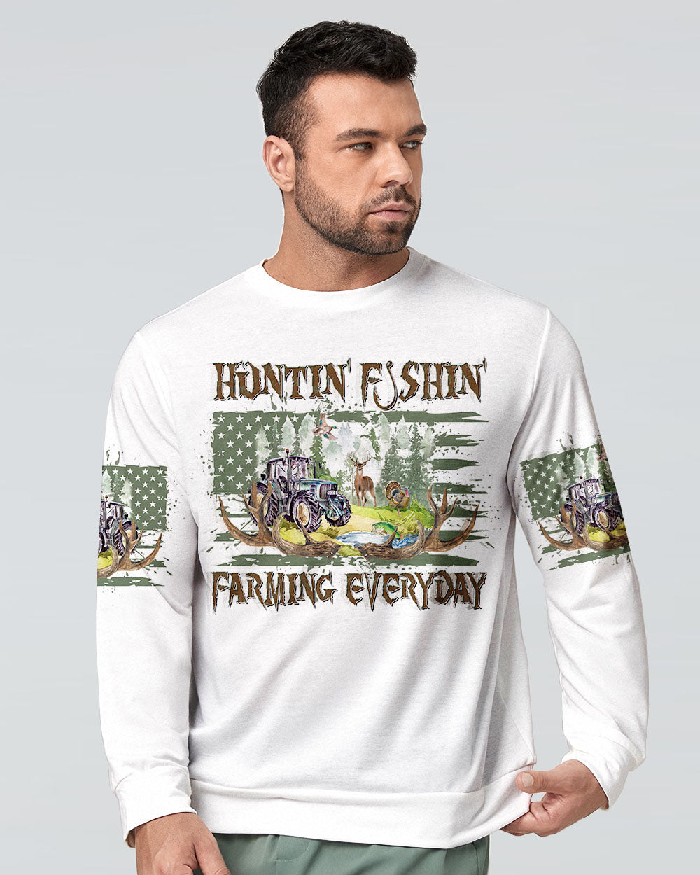 HUNTING FISHING FARMING EVERYDAY ALL OVER PRINT - YHDU0607231