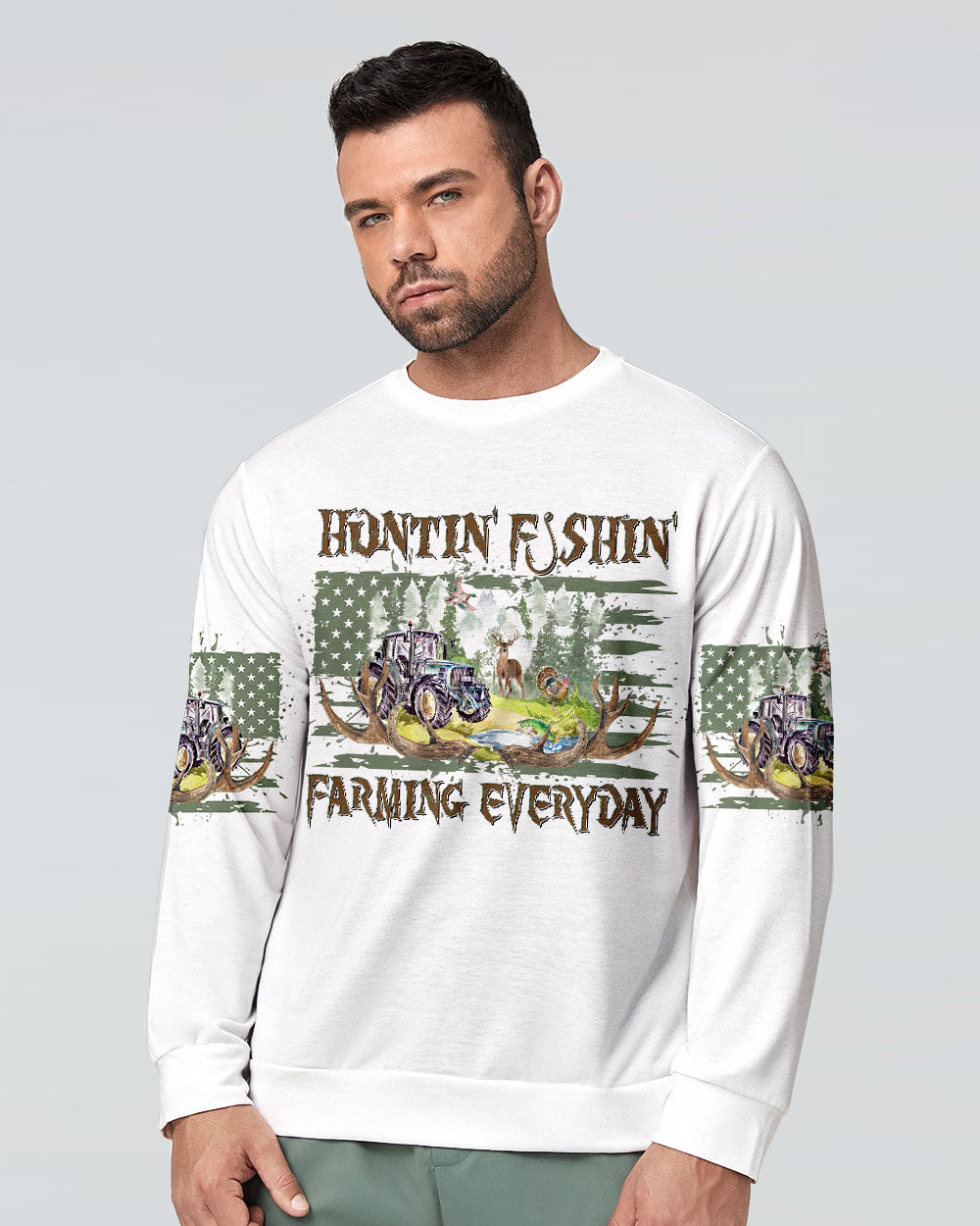 HUNTING FISHING FARMING EVERYDAY ALL OVER PRINT - YHDU0607231