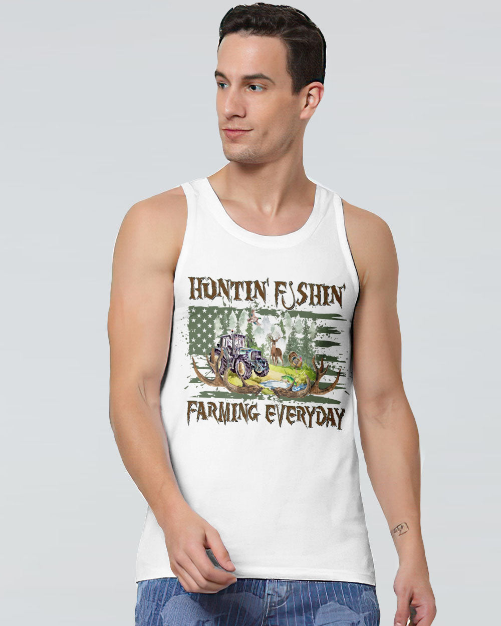 HUNTING FISHING FARMING EVERYDAY ALL OVER PRINT - YHDU0607231