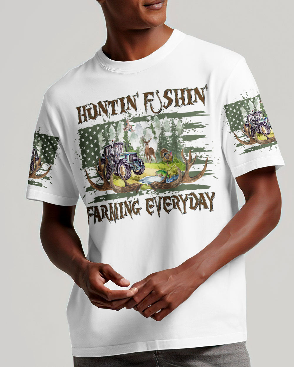 HUNTING FISHING FARMING EVERYDAY ALL OVER PRINT - YHDU0607231