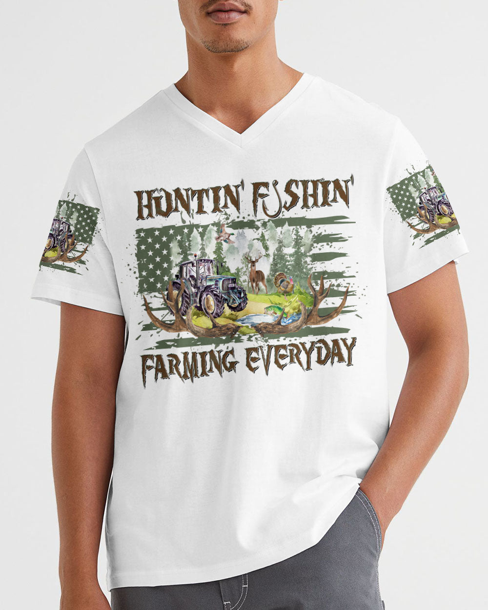 HUNTING FISHING FARMING EVERYDAY ALL OVER PRINT - YHDU0607231
