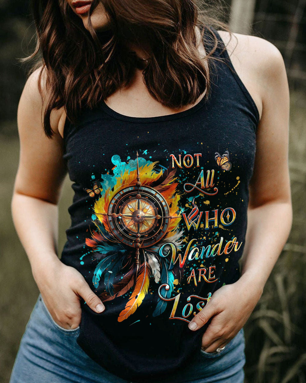 NOT ALL WHO WANDER ARE LOST COMPASS ALL OVER PRINT - YHDU2401254