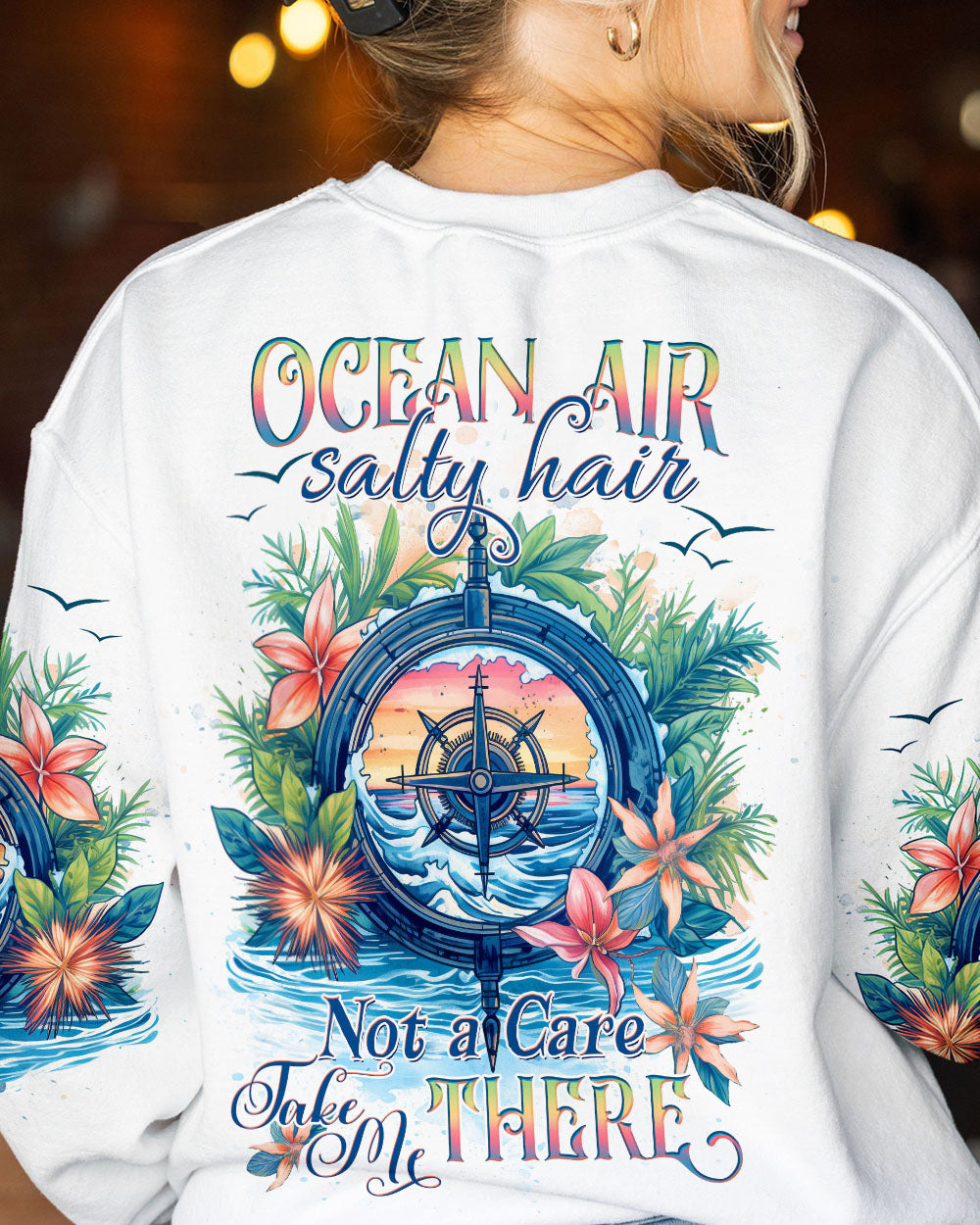 OCEAN AIR SALTY HAIR COMPASS ALL OVER PRINT - YHDU2605231