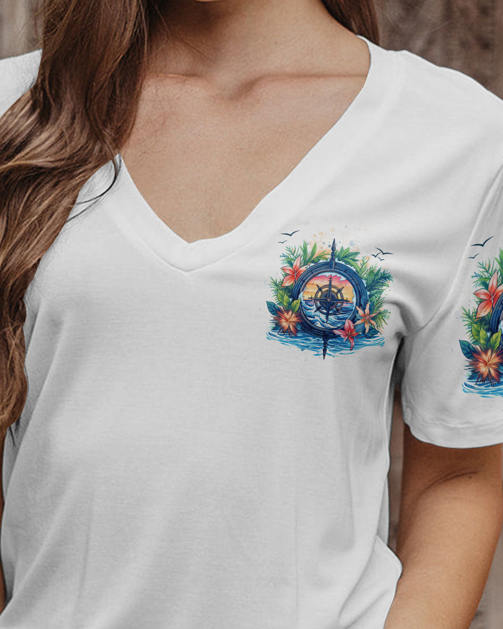 OCEAN AIR SALTY HAIR COMPASS ALL OVER PRINT - YHDU2605231