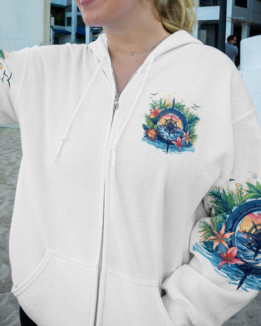 OCEAN AIR SALTY HAIR COMPASS ALL OVER PRINT - YHDU2605231