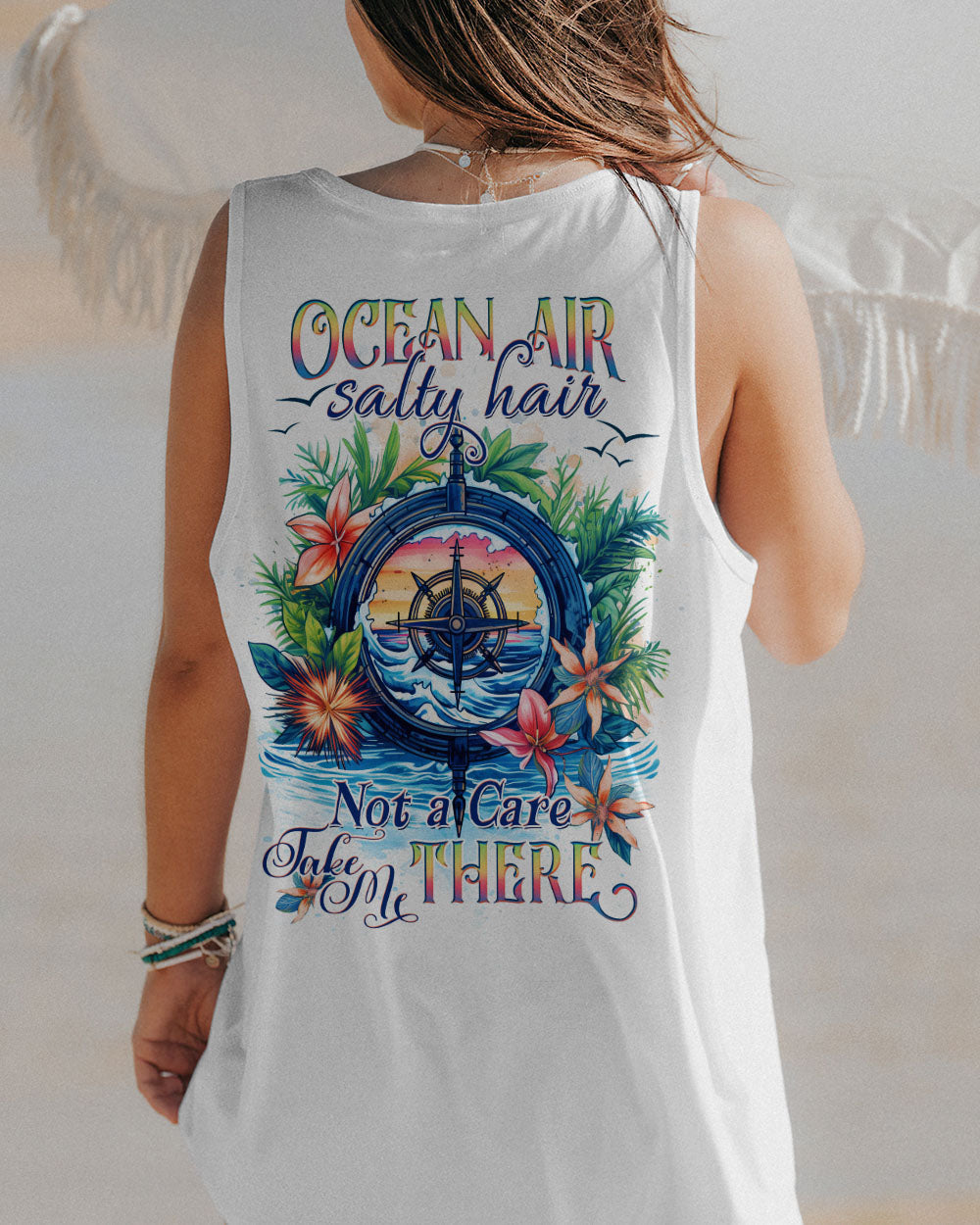 OCEAN AIR SALTY HAIR COMPASS ALL OVER PRINT - YHDU2605231