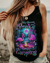 MY BROOM BROKE SO NOW FLAMINGO HALLOWEEN CAMPING ALL OVER PRINT - YHDU2808233