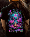 MY BROOM BROKE SO NOW FLAMINGO HALLOWEEN CAMPING ALL OVER PRINT