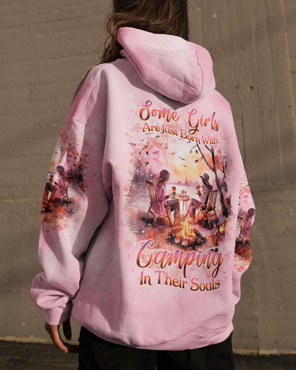 SOME GIRLS ARE JUST BORN WITH CAMPING ALL OVER PRINT - YHDU2908231