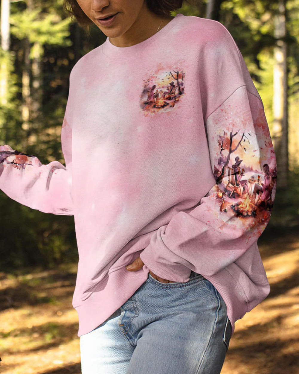 SOME GIRLS ARE JUST BORN WITH CAMPING ALL OVER PRINT - YHDU2908231