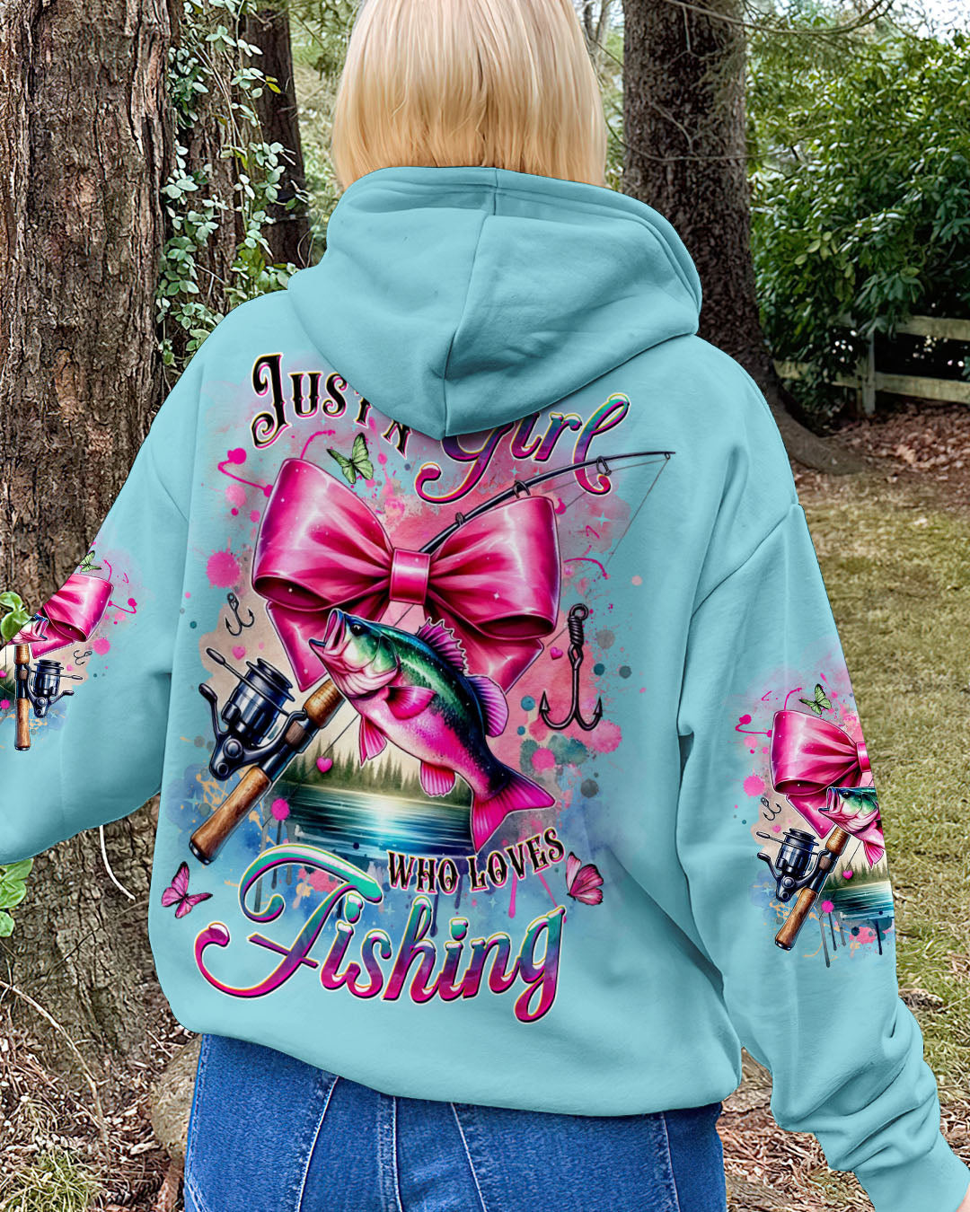 JUST A GIRL WHO LOVE FISHING ALL OVER PRINT - YHDU2911241